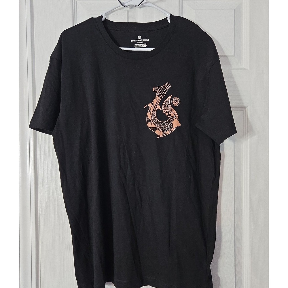 Good Living‎ Hawaii T Shirt New Size Large with Hawaiian Designs Black